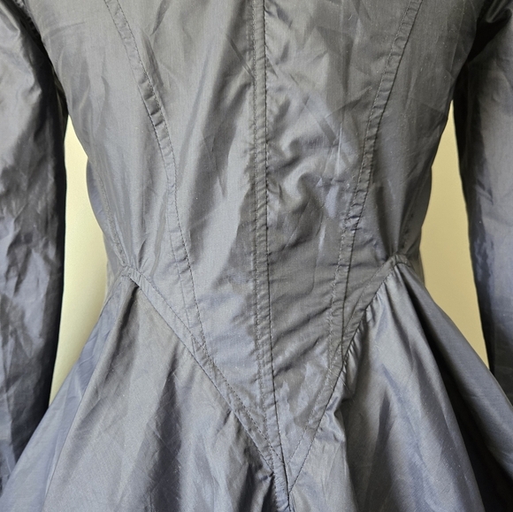 ZAC POSEN Designer Navy Blue Fit And Flare Lightweight Jacket With Hood. XS - Picture 7 of 14